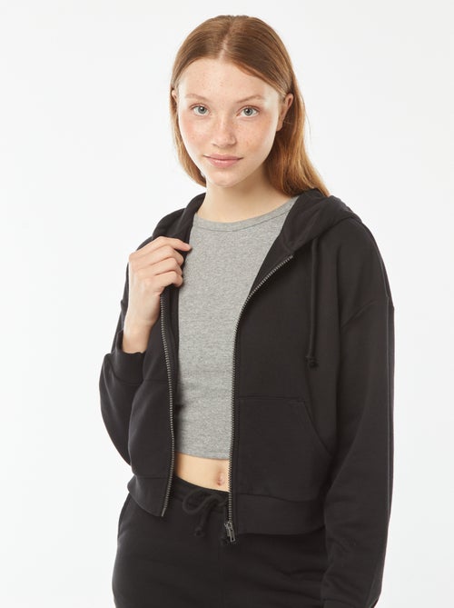 Sweat cropped à capuche - Kiabi