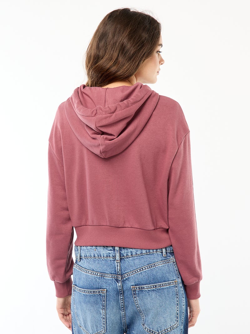 Sweat cropped à capuche Rose - Kiabi