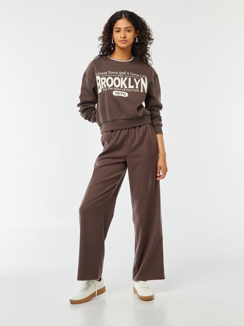 Sweat cropped avec inscription américaine - Kiabi