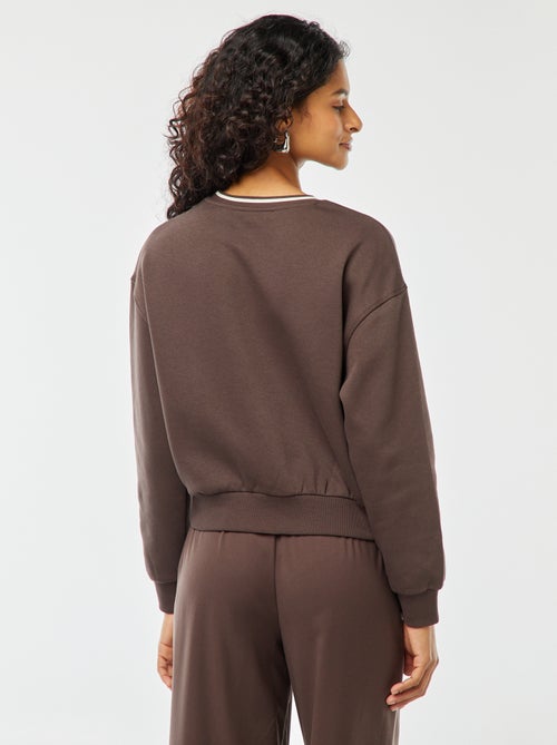 Sweat cropped avec inscription américaine - Kiabi