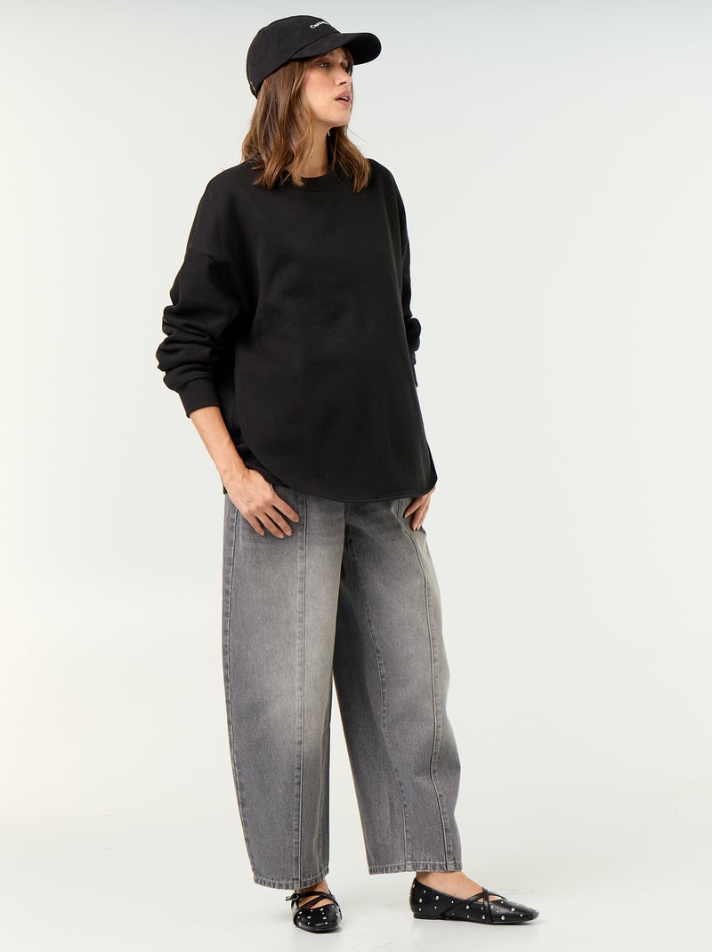Sweat d'allaitement avec ouverture croisée Noir - Kiabi
