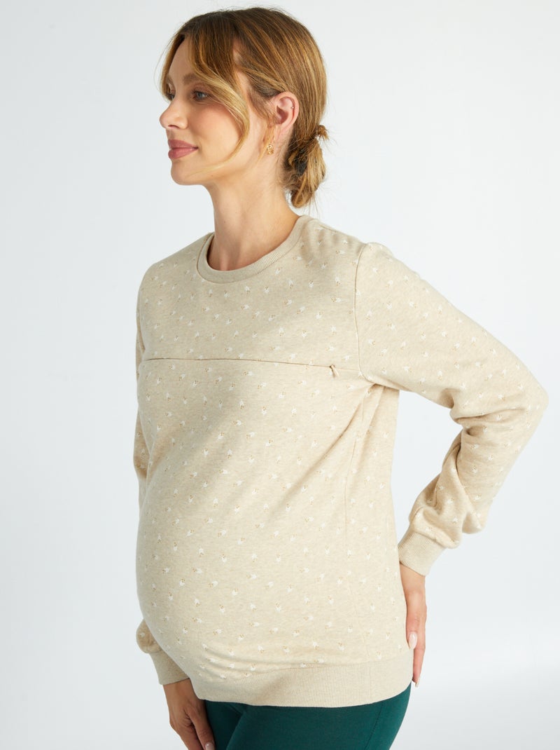 Sweat d'allaitement Beige - Kiabi