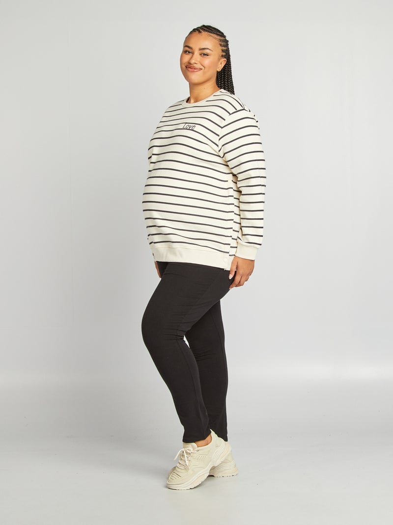 Sweat d'allaitement en molleton Blanc - Kiabi