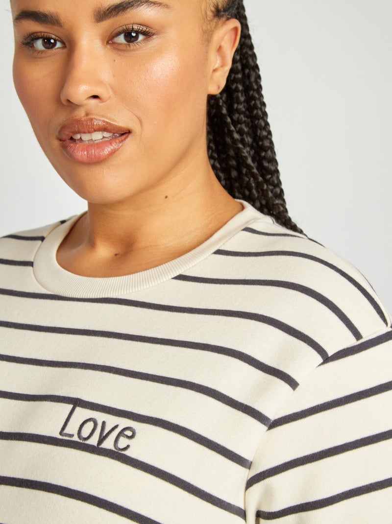 Sweat d'allaitement en molleton Blanc - Kiabi