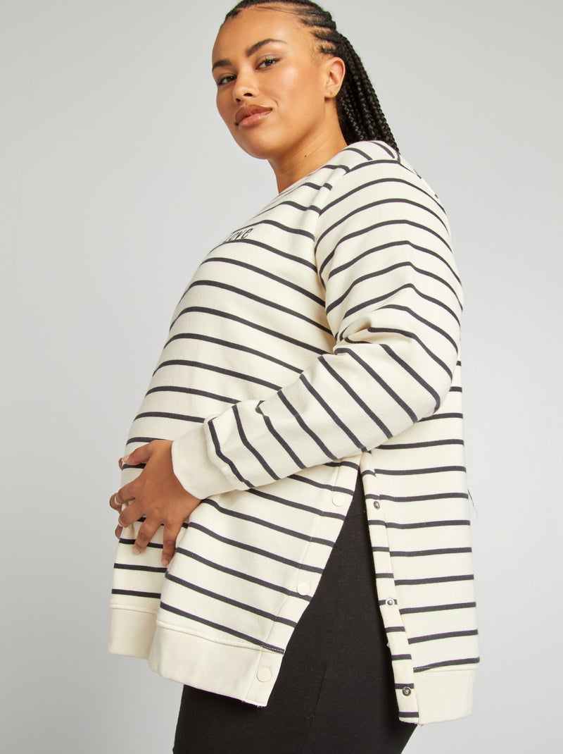 Sweat d'allaitement en molleton Blanc - Kiabi
