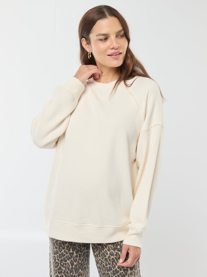 Sweat d'allaitement en molleton Blanc - Kiabi