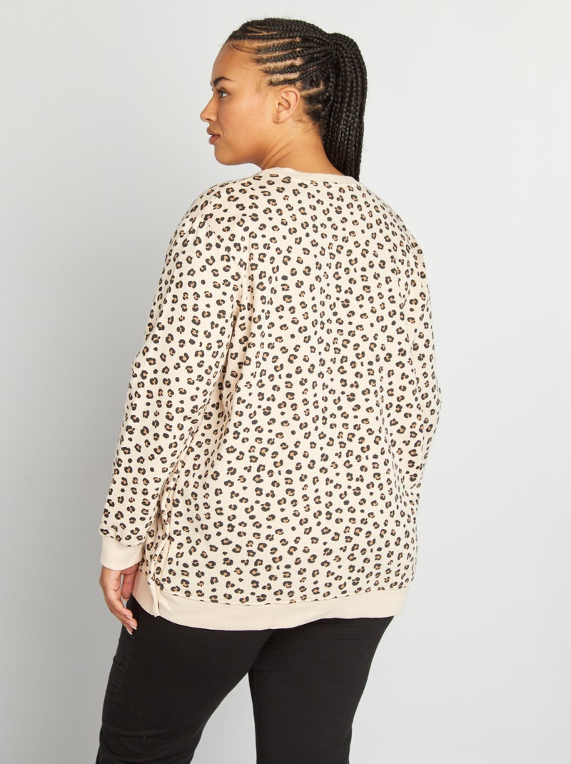 Sweat d'allaitement en molleton Léopard - Kiabi