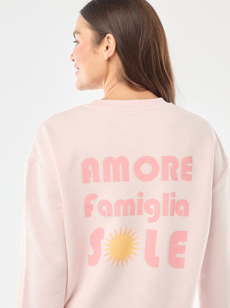 Sweat d'allaitement en molleton Rose - Kiabi