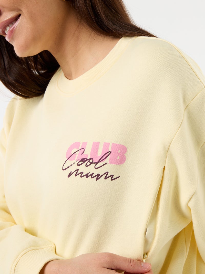 Sweat d'allaitement imprimé Jaune - Kiabi