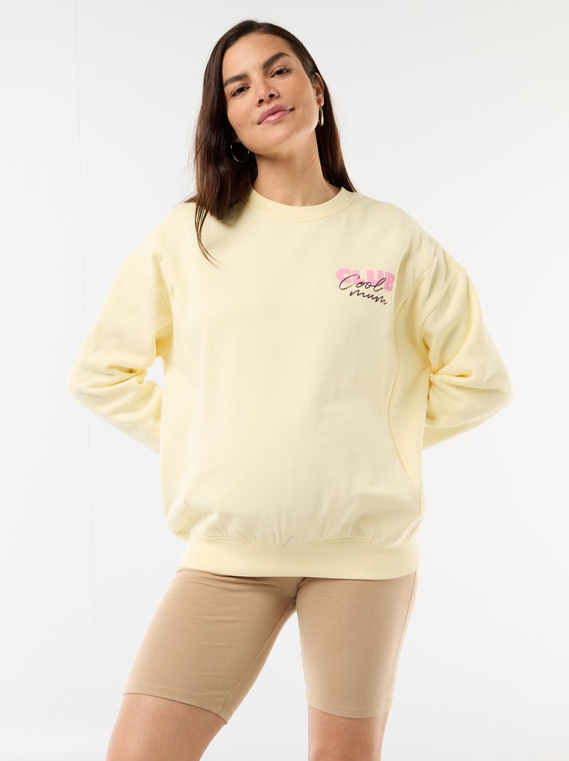 Sweat d'allaitement imprimé Jaune - Kiabi