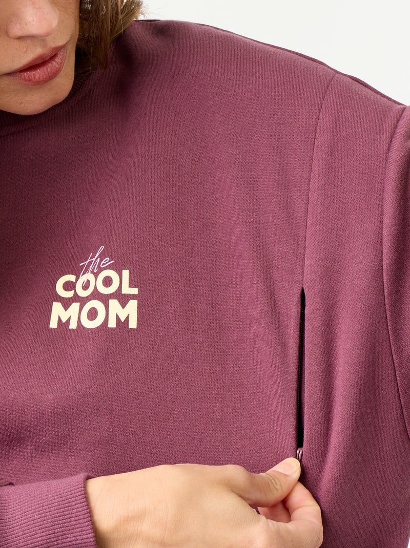 Sweat d'allaitement imprimé Marron - Kiabi