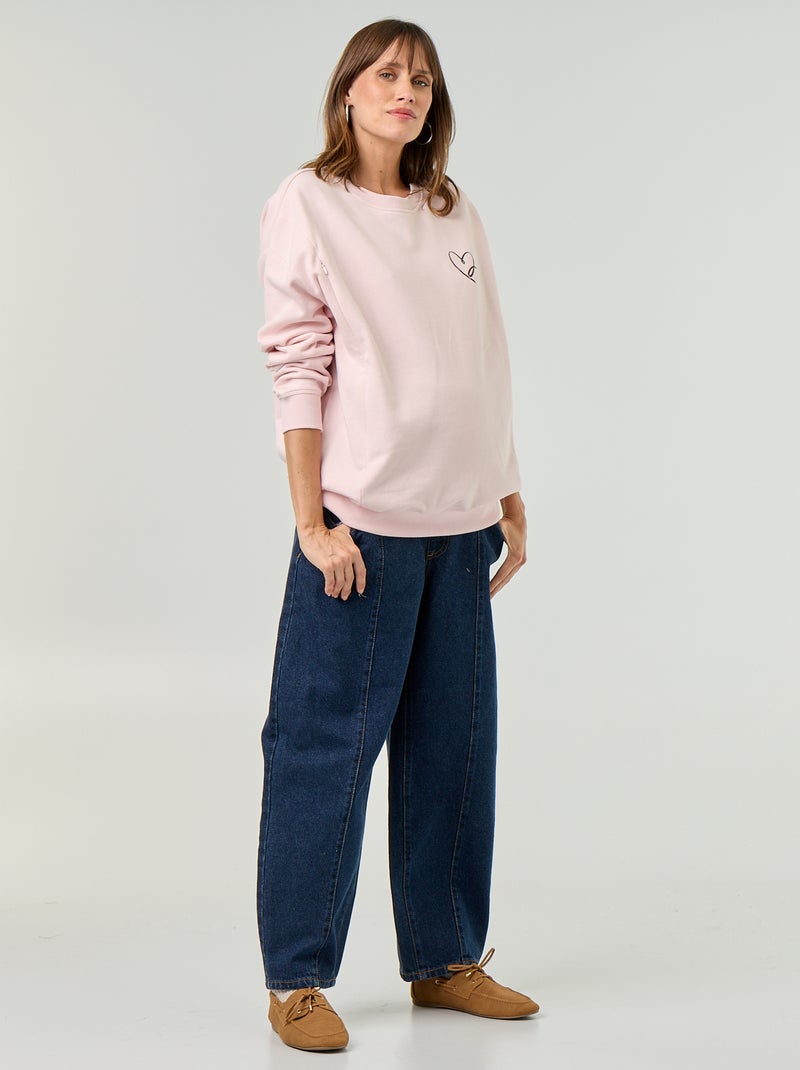 Sweat d'allaitement imprimé Rose - Kiabi