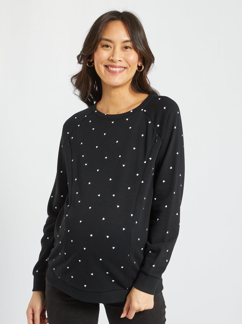 Sweat d'allaitement Noir - Kiabi