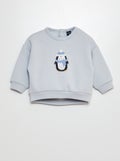 Sweat épais motifs étoiles Bleu pingouin - Kiabi