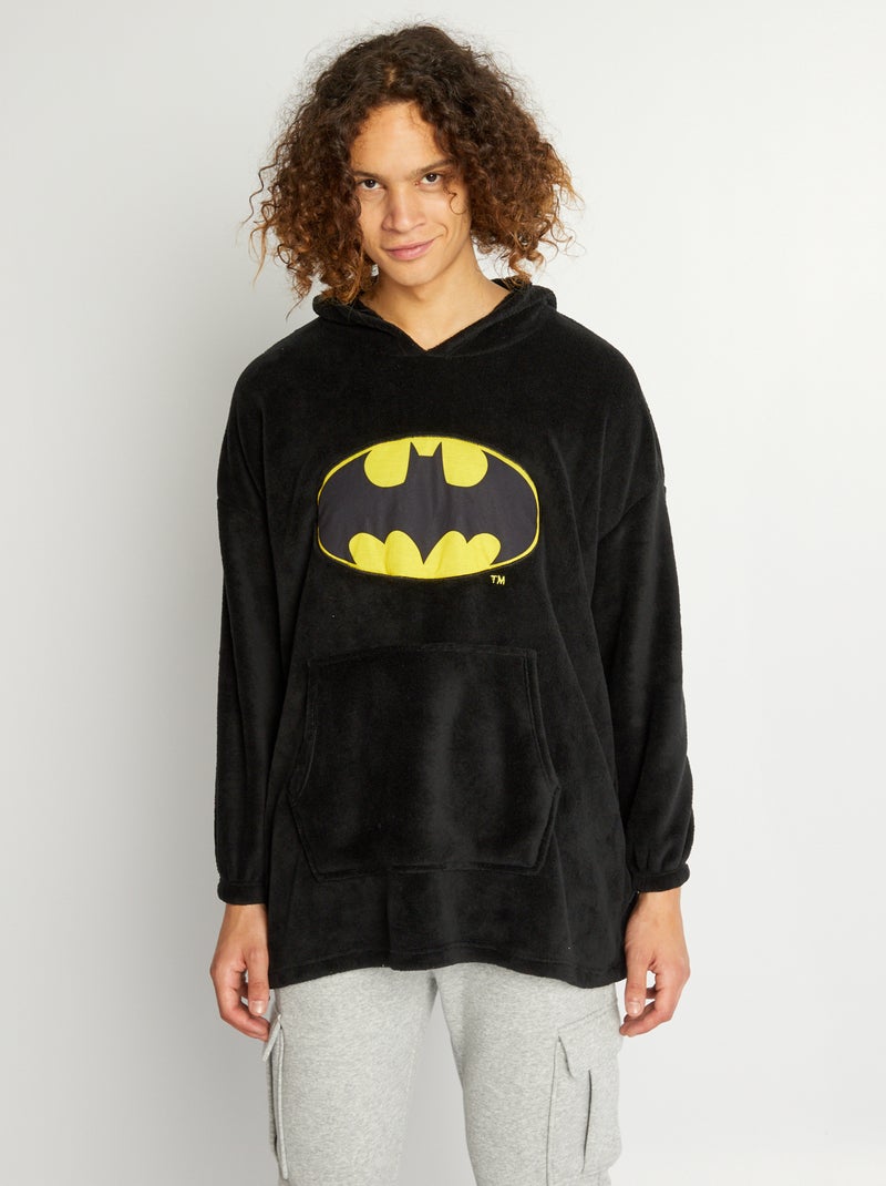 Sweat de nuit en polaire 'Batman' noir/jaune - Kiabi