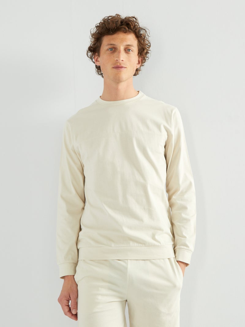 Sweat de nuit léger bicolore beige - Kiabi