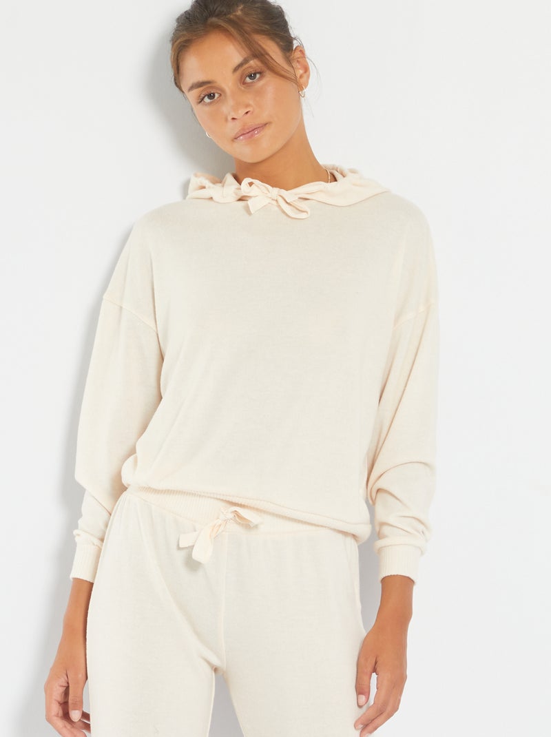 Sweat de pyjama en maille chinée douce Beige - Kiabi