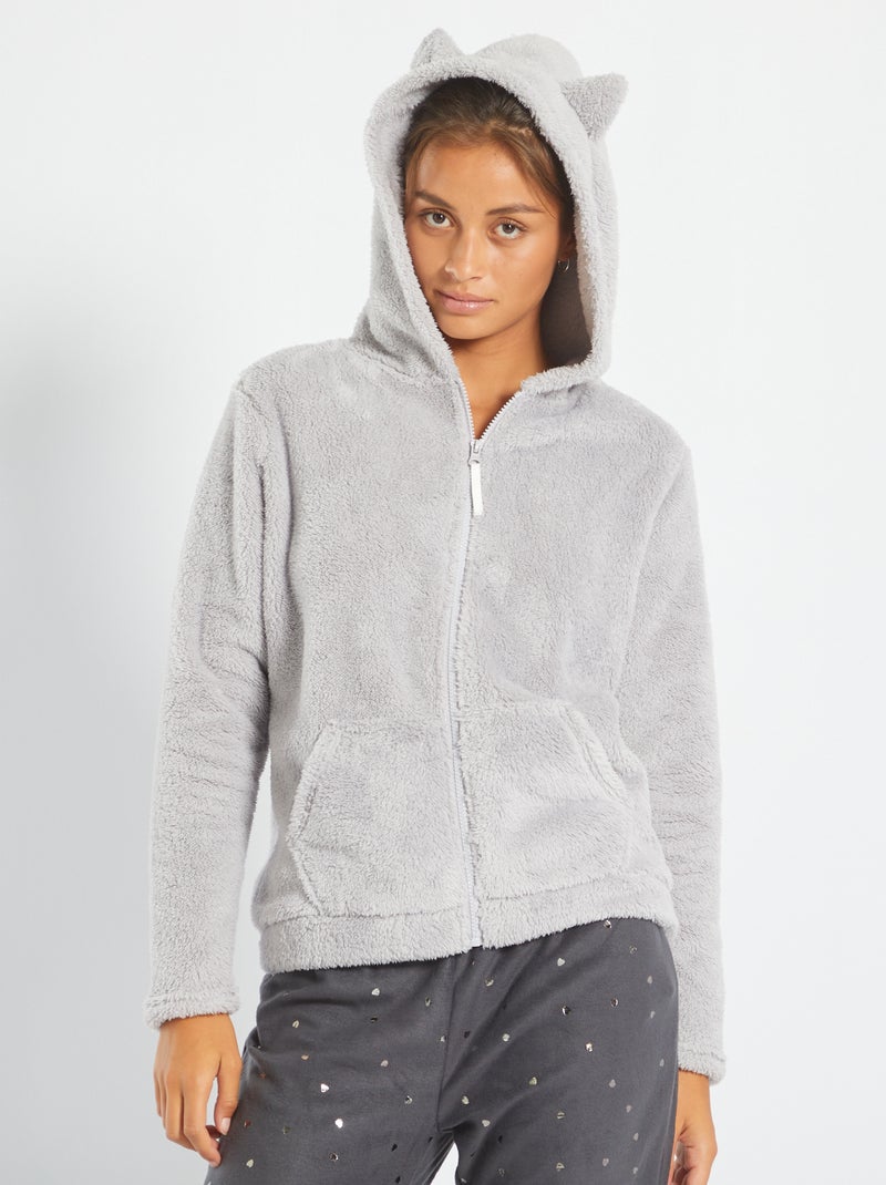 Sweat de pyjama en maille douce Gris clair - Kiabi