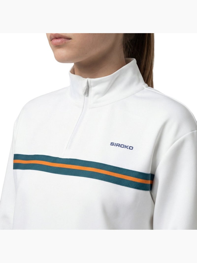 Sweat de tennis demi-zip femme tennis femme tiebreak-w Blanc - Kiabi