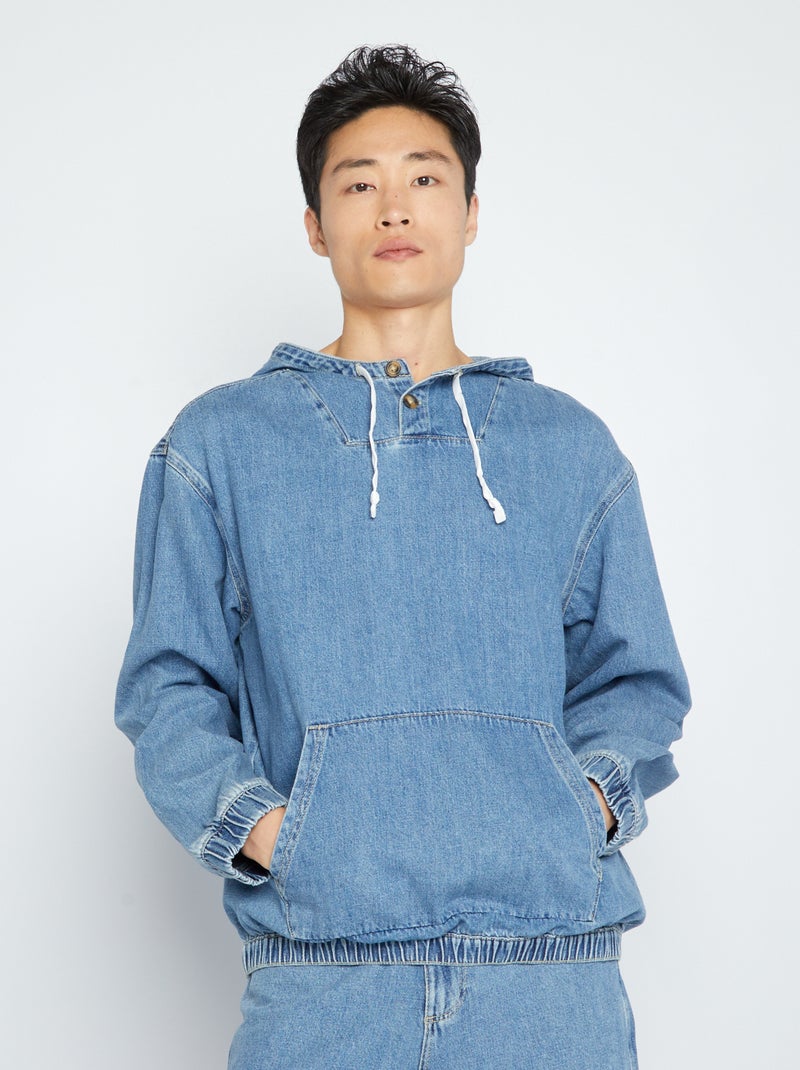 Sweat denim x chanvre Bleu - Kiabi