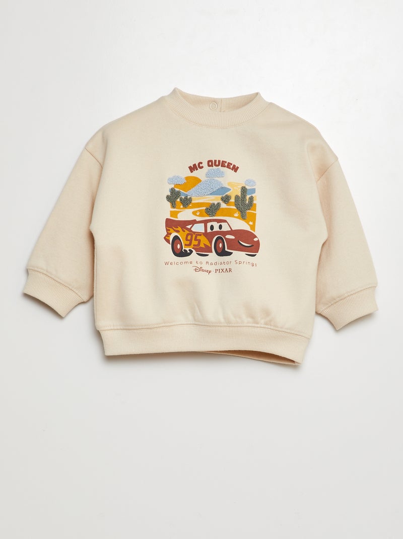 Sweat 'Disney' 'Cars' imprimé en relief Beige - Kiabi