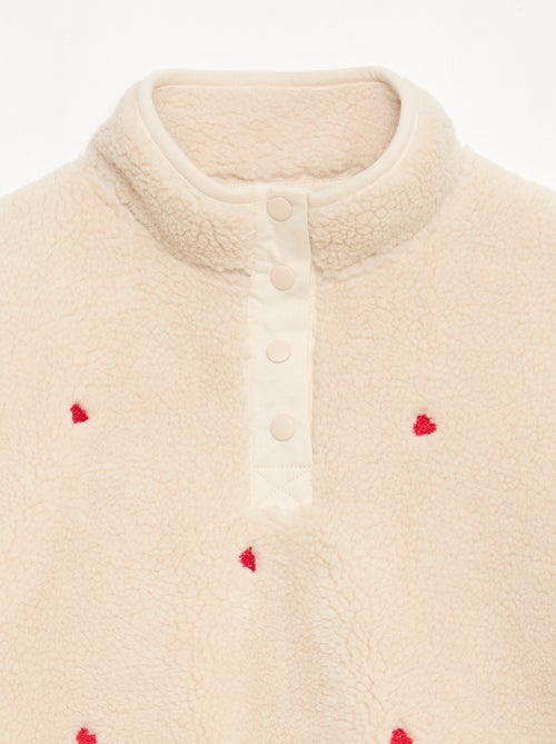 Sweat effet mouton avec broderie - Kiabi