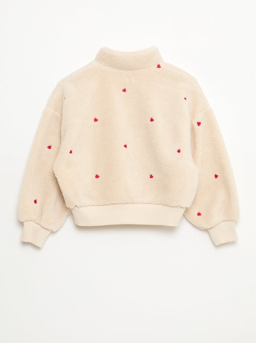 Sweat effet mouton avec broderie - Kiabi
