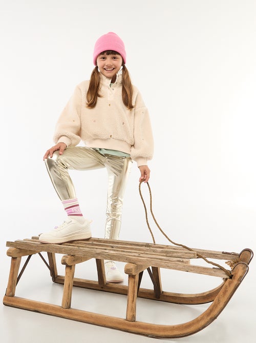 Sweat effet mouton avec broderie - Kiabi