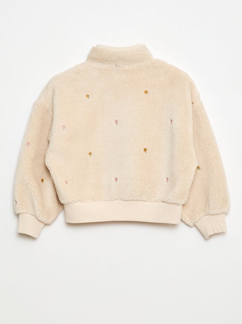 Sweat effet mouton avec broderie - Kiabi