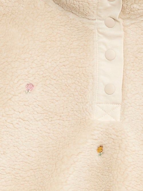 Sweat effet mouton avec broderie - Kiabi