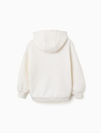 Sweat en coton à capuche avec imprimé cœur