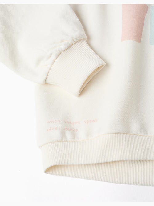 Sweat en coton à capuche avec imprimé cœur - Kiabi