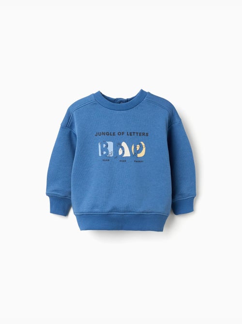 Sweat en coton avec animaux et lettres imprimés - Kiabi