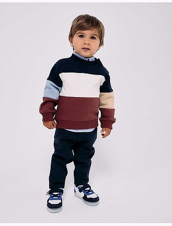 Sweat en coton avec bloc de couleurs