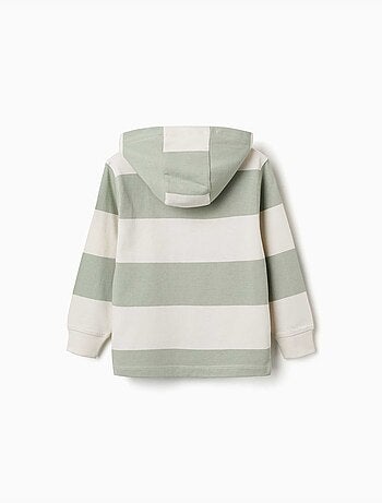 Sweat en coton avec capuche et à rayures