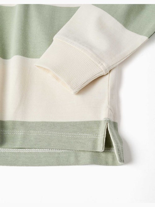 Sweat en coton avec capuche et à rayures - Kiabi