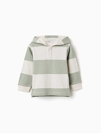 Sweat en coton avec capuche et à rayures
