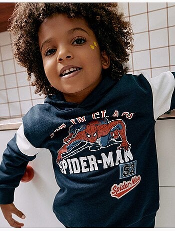 Sweat en coton avec capuche et imprimé spider-man