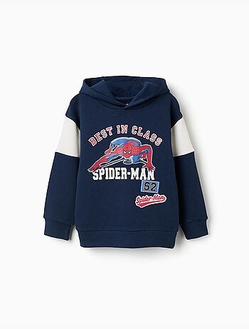 Sweat en coton avec capuche et imprimé spider-man
