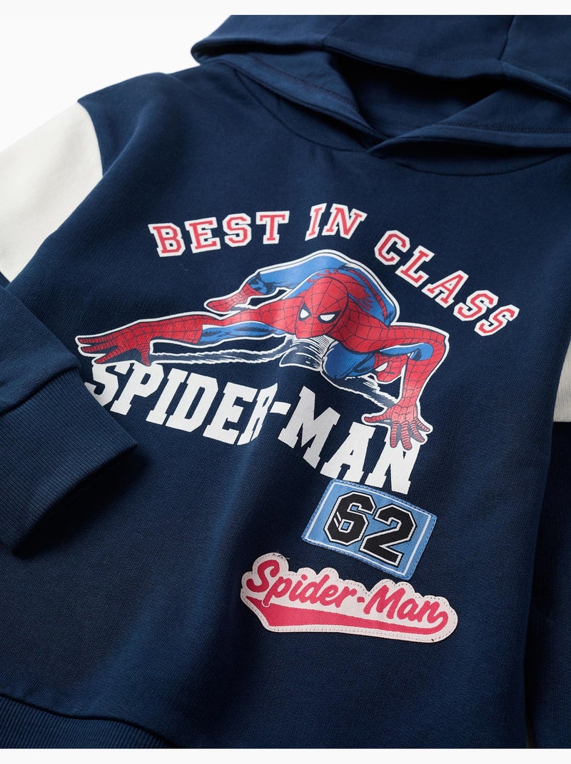 Sweat en coton avec capuche et imprimé spider-man Bleu foncé - Kiabi