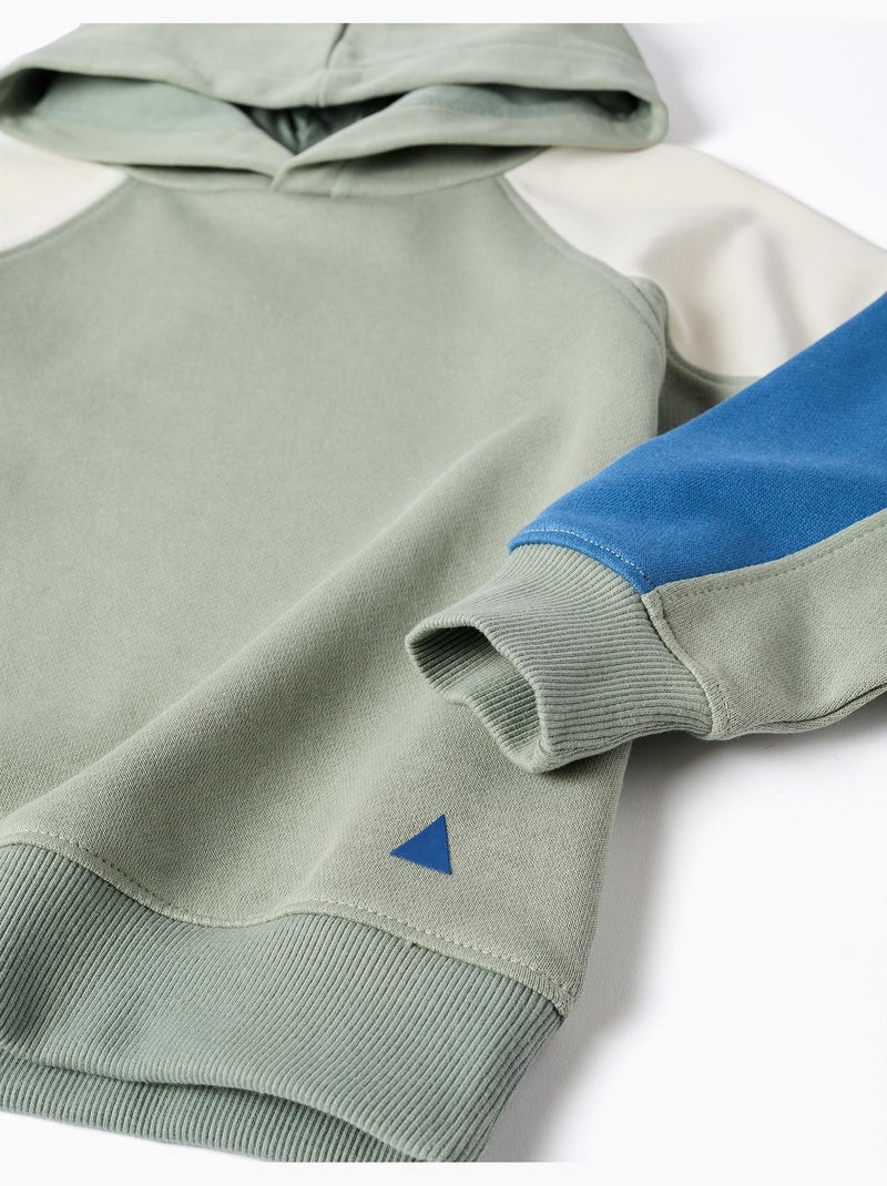Sweat en coton avec capuche Vert - Kiabi