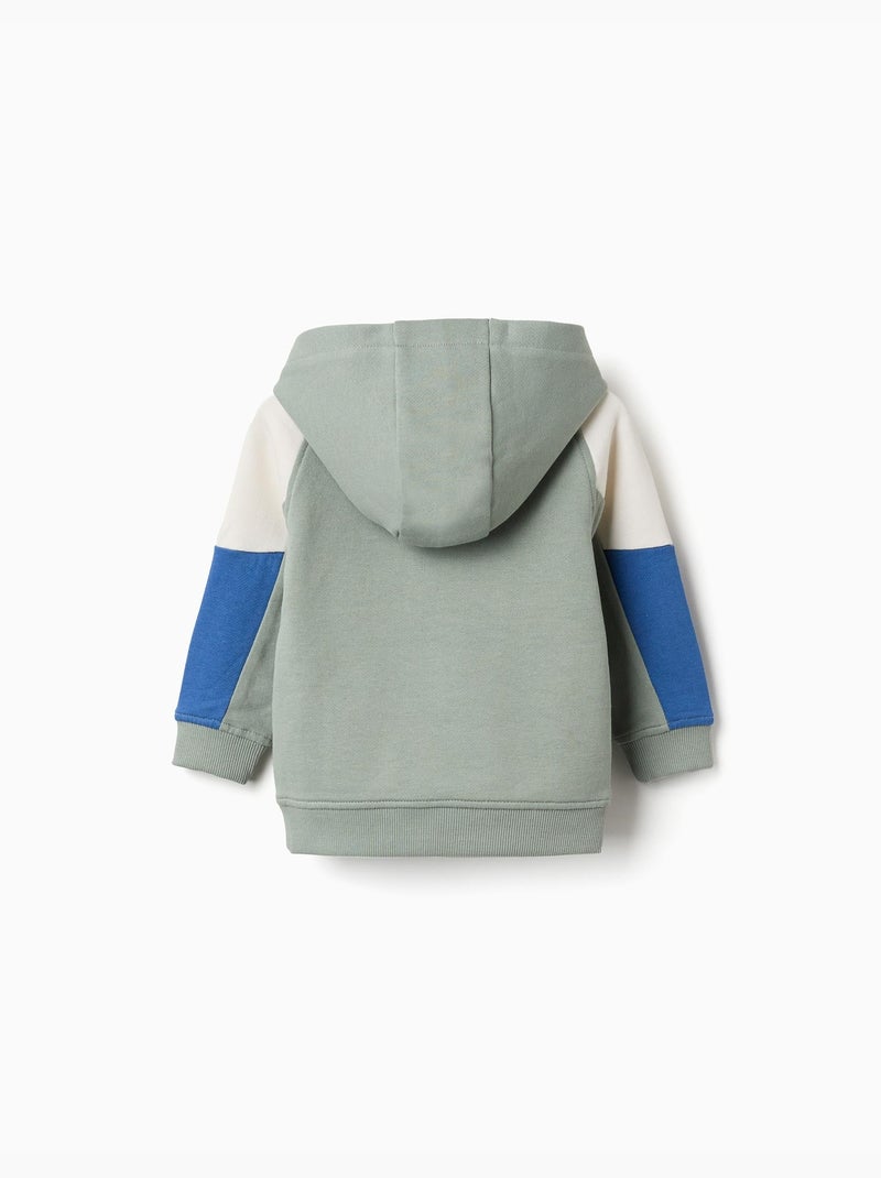 Sweat en coton avec capuche Vert - Kiabi