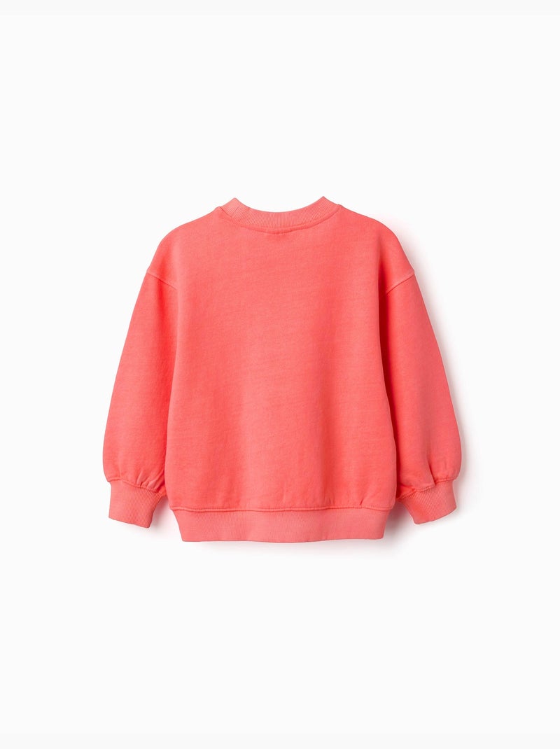 Sweat en coton avec épaules tombantes Orange corail - Kiabi