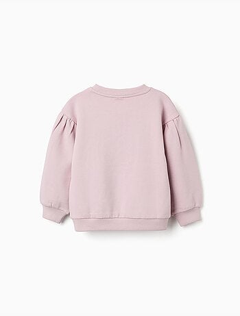 Sweat en coton avec fleurs brodées