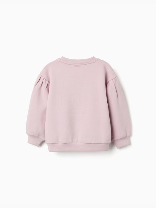 Sweat en coton avec fleurs brodées - Kiabi