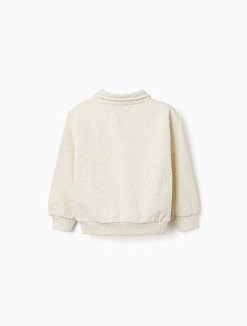 Sweat en coton avec imprimé cœur en relief