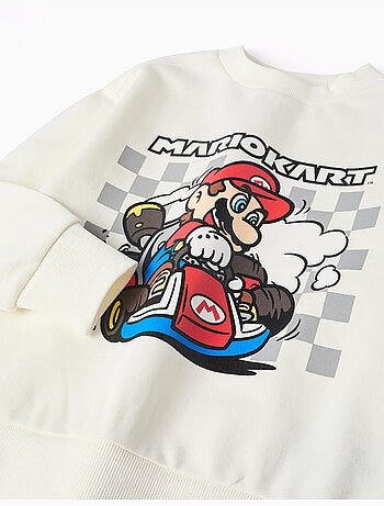 Sweat en coton avec imprimé Mario Kart