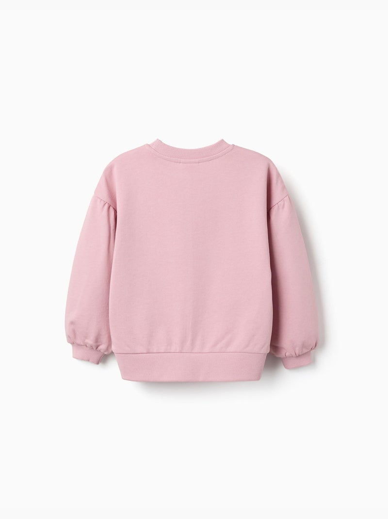 Sweat en coton avec imprimé Stitch et épaules tombantes Rose clair - Kiabi