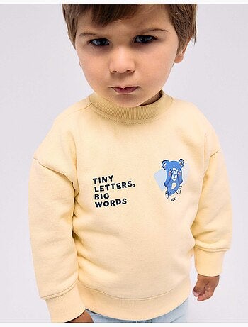 Sweat en coton avec ours et lettres imprimés