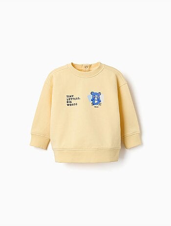 Sweat en coton avec ours et lettres imprimés